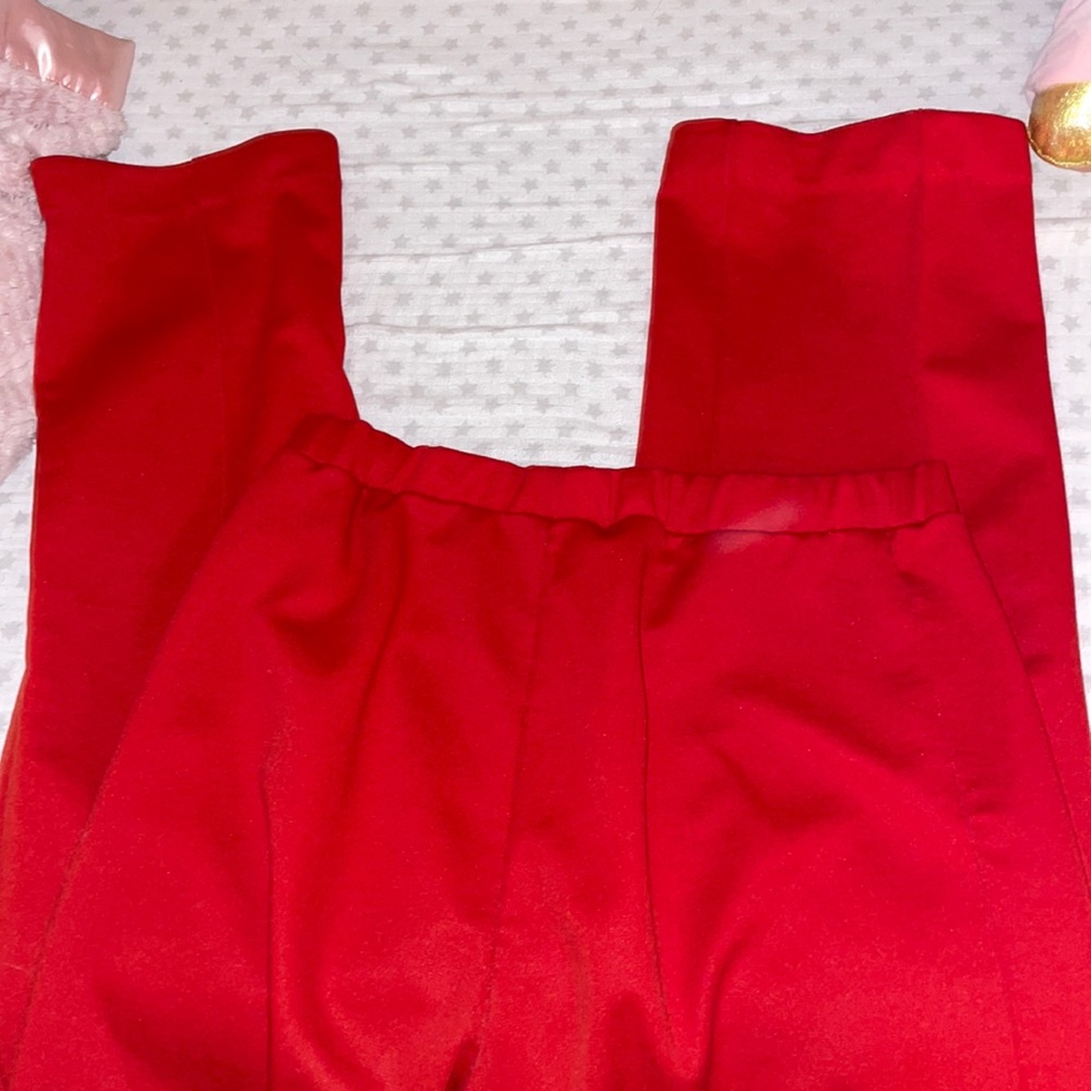 Red Straight Leg Pants